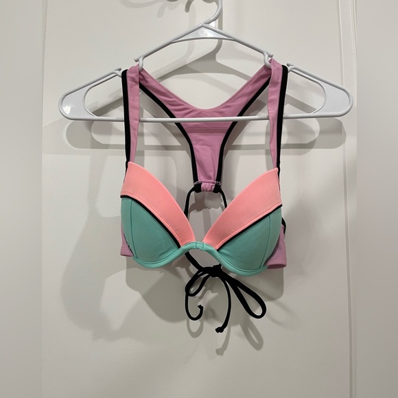 Xhilaration Racerback Color Block Bikini Top - Picture 1 of 4